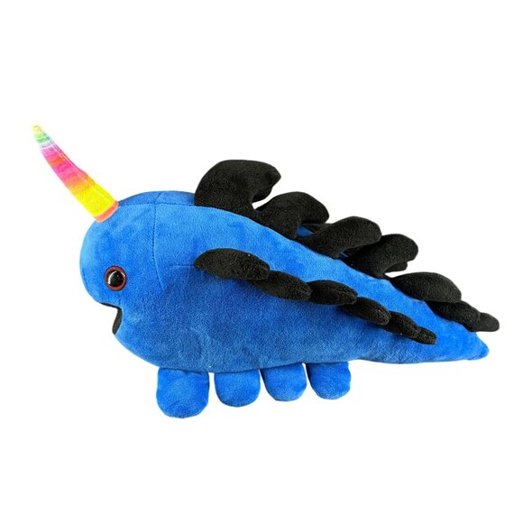 Blue Narwhal Rainbow Unicorn Plush Toy - Picture 1 of 7